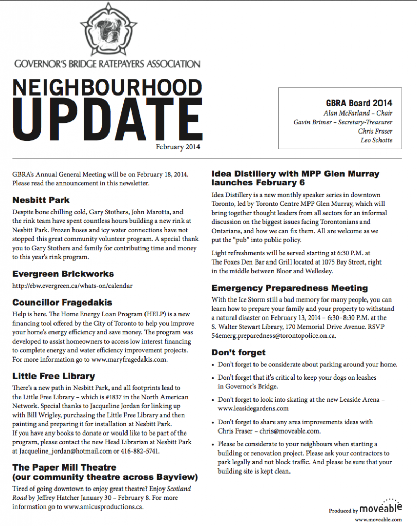 GBRA Newsletter Page 1